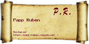 Papp Ruben névjegykártya